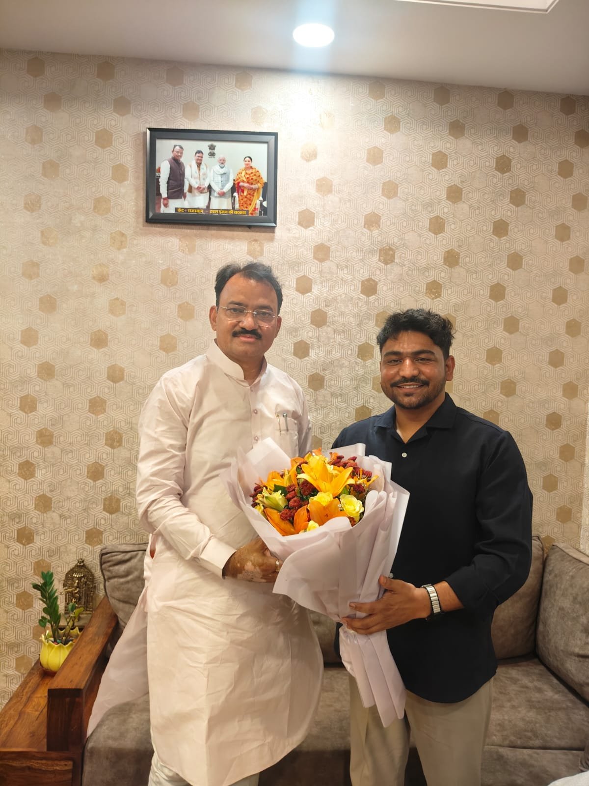 Jai Suryawansi with the Chief Minister of Rajasthan